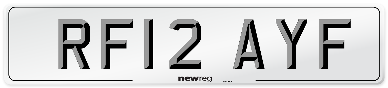 RF12 AYF Number Plate from New Reg
